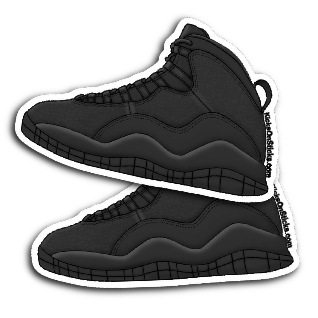 Jordan 10 "Blackout" Sneaker Sticker