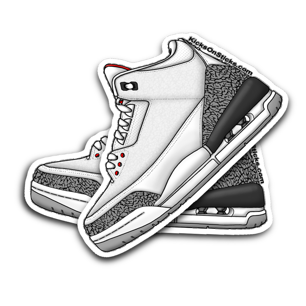 Jordan 3 "Cement" White Sneaker Sticker
