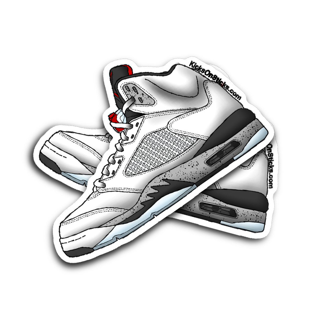 Jordan 5 White Cement Sneaker Sticker
