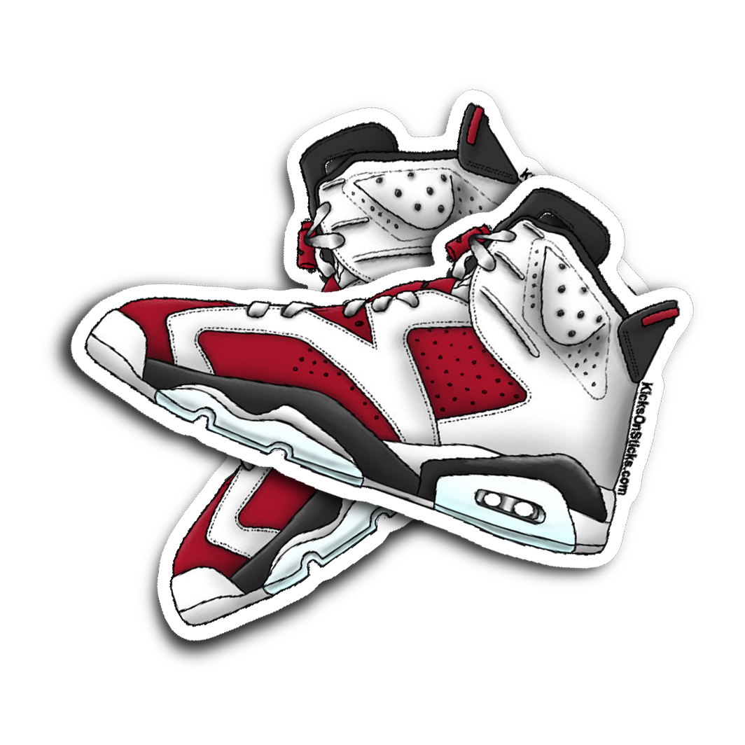 Jordan 6 "Carmine" Sneaker Sticker
