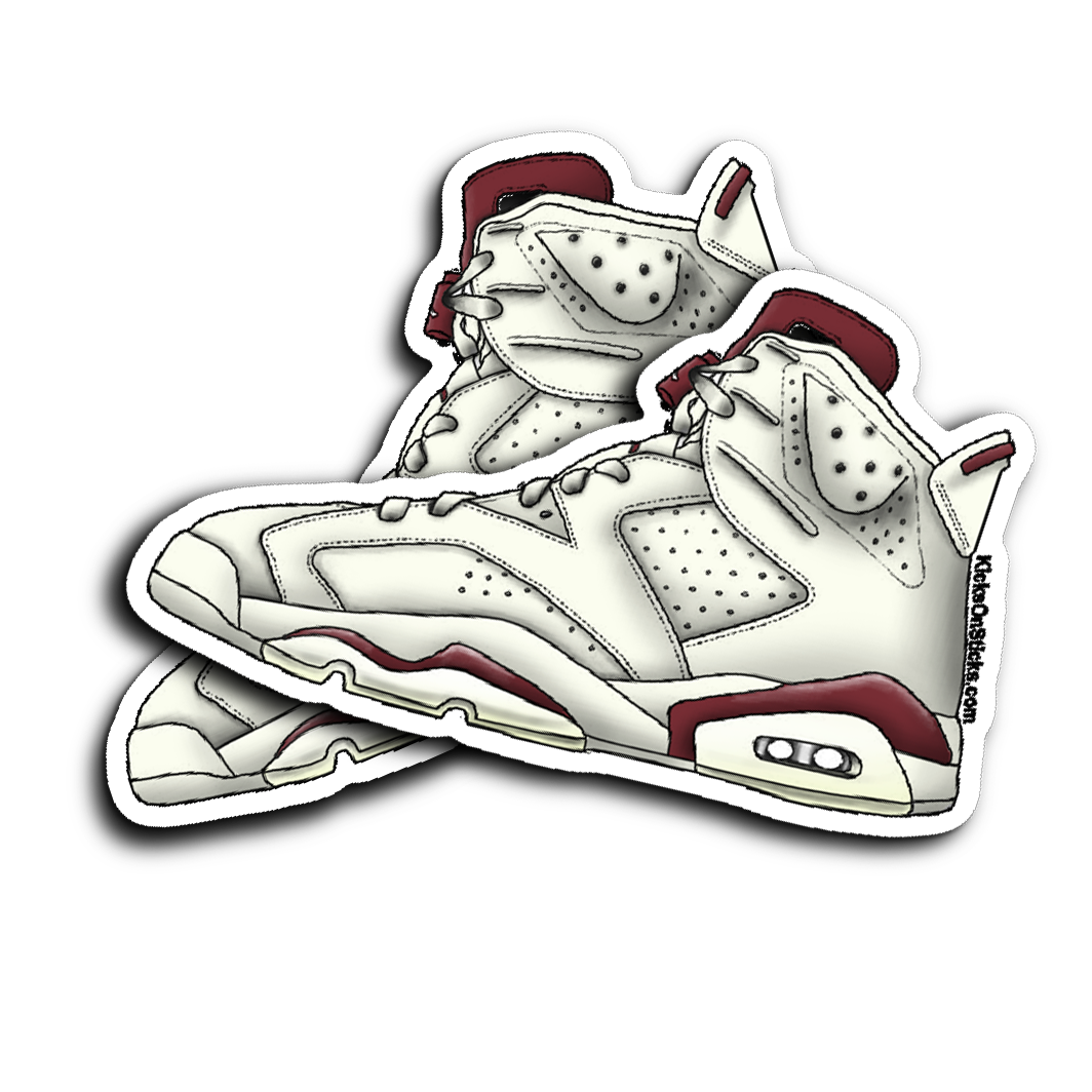 Jordan 6 "Maroon" Sneaker Sticker