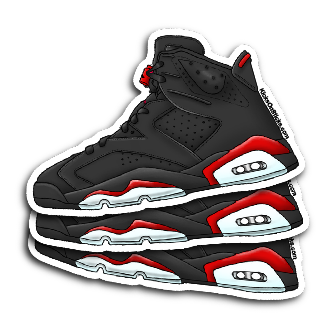 Jordan 6 "Varsity Red" Black Sneaker Sticker