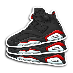 Jordan 6 "Varsity Red" Black Sneaker Sticker