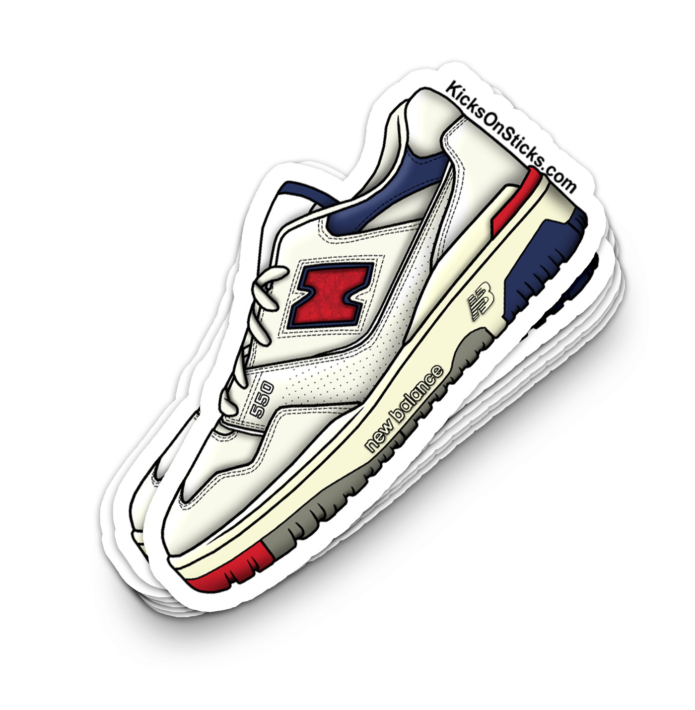 NB 550 "Amine Leon Navy Red" Sneaker Sticker