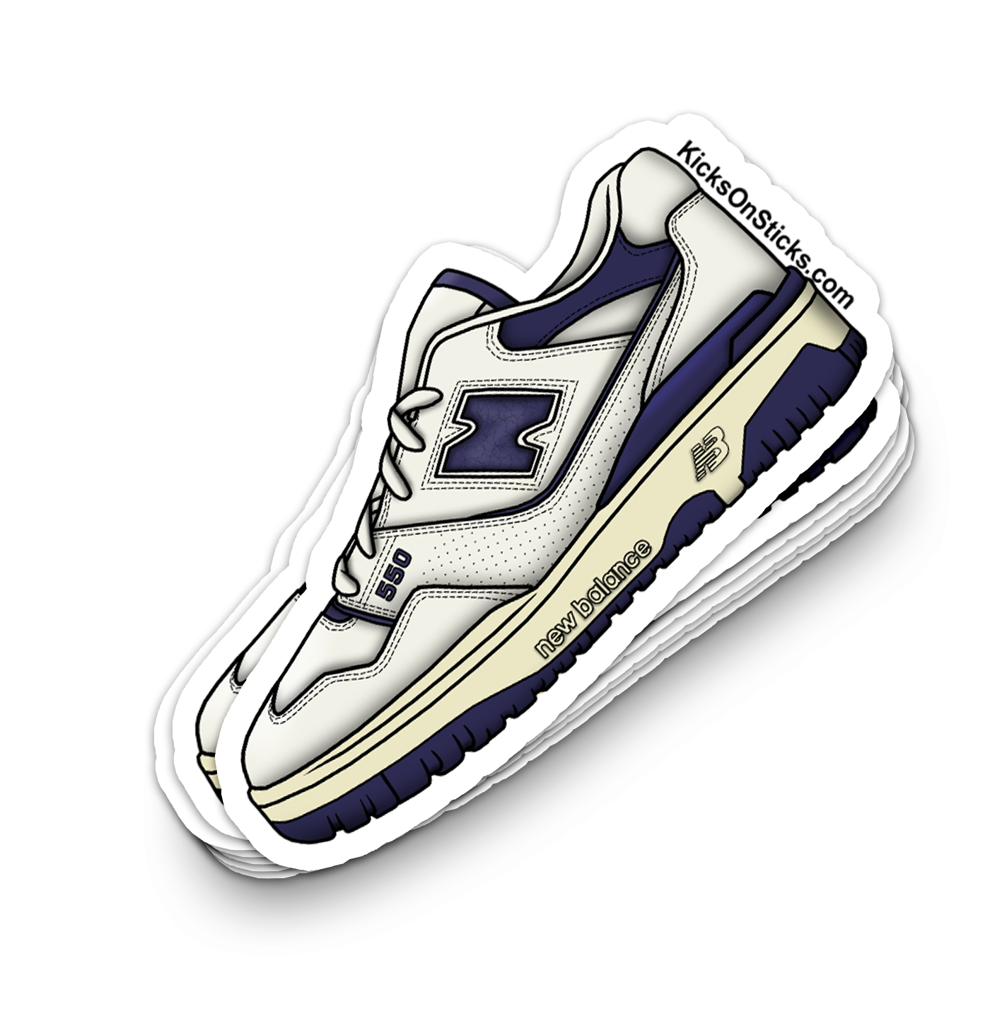 NB 550 "Amine Leon White Navy" Sneaker Sticker