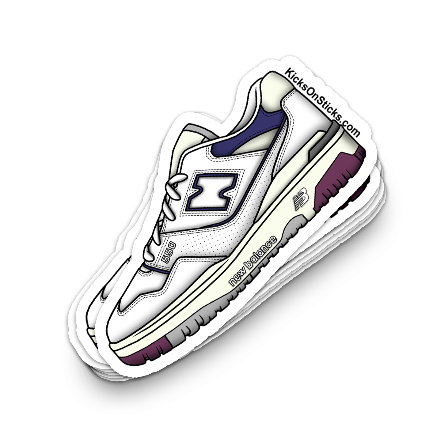 NB 550 "Navy Maroon" Sneaker Sticker