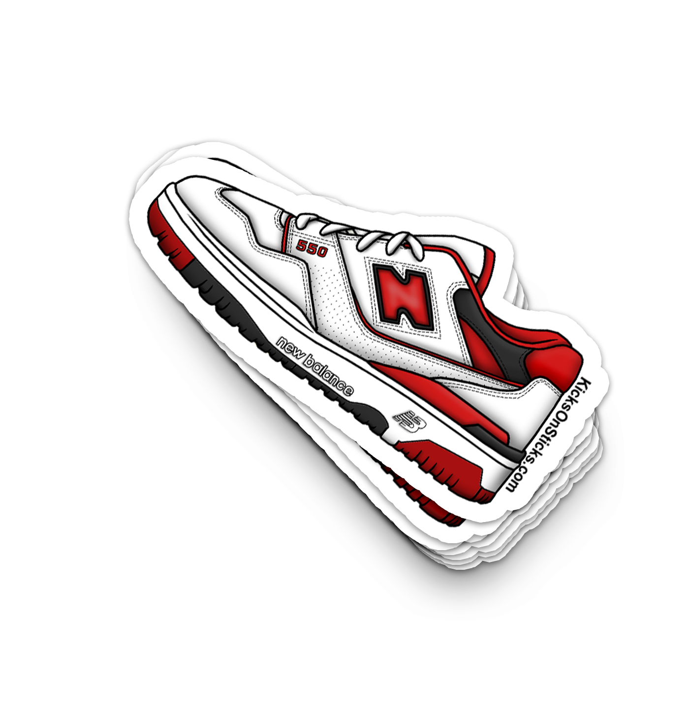 NB 550 "Red White" Sneaker Sticker