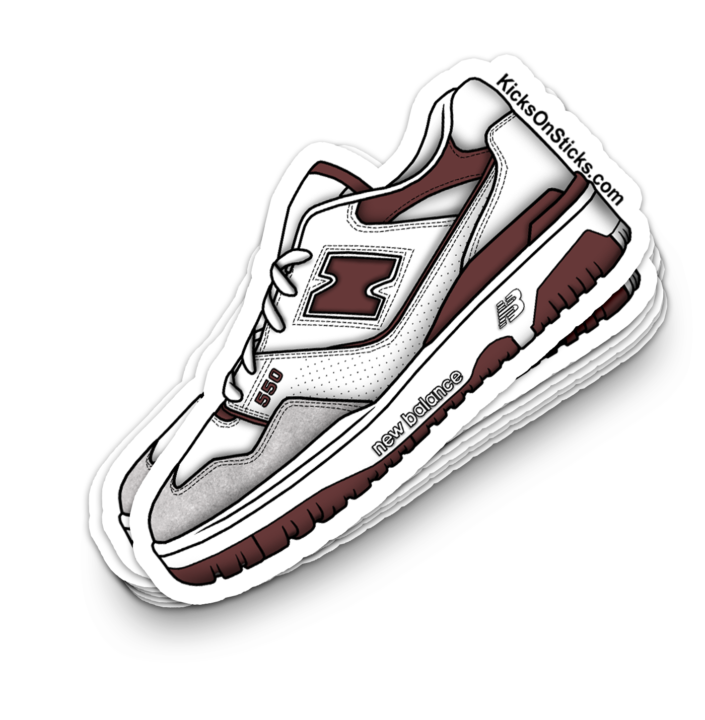 NB 550 "Sea Salt Burgundy" Sneaker Sticker