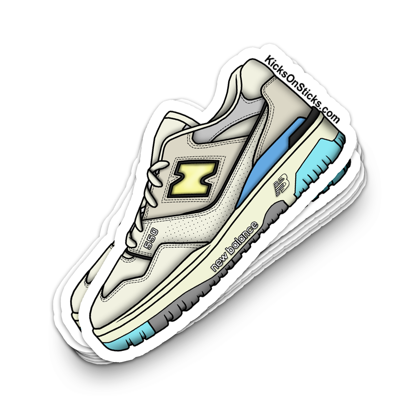 NB 550 "Sea Salt Yellow" Sneaker Sticker
