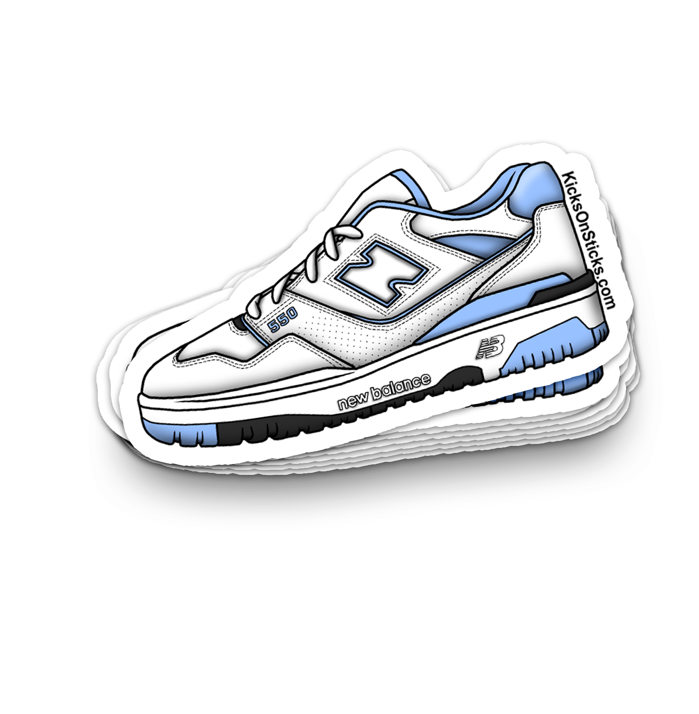 NB 550 "White Carolina Blue" Sneaker Sticker