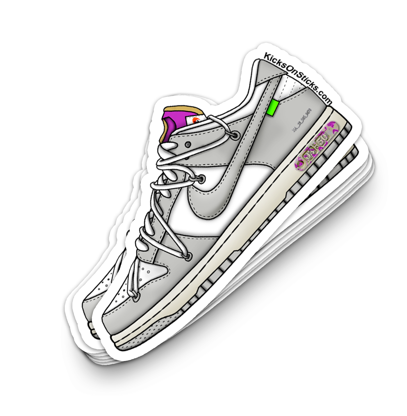 Dunk Low "Off-White Lot 3" Sneaker Sticker