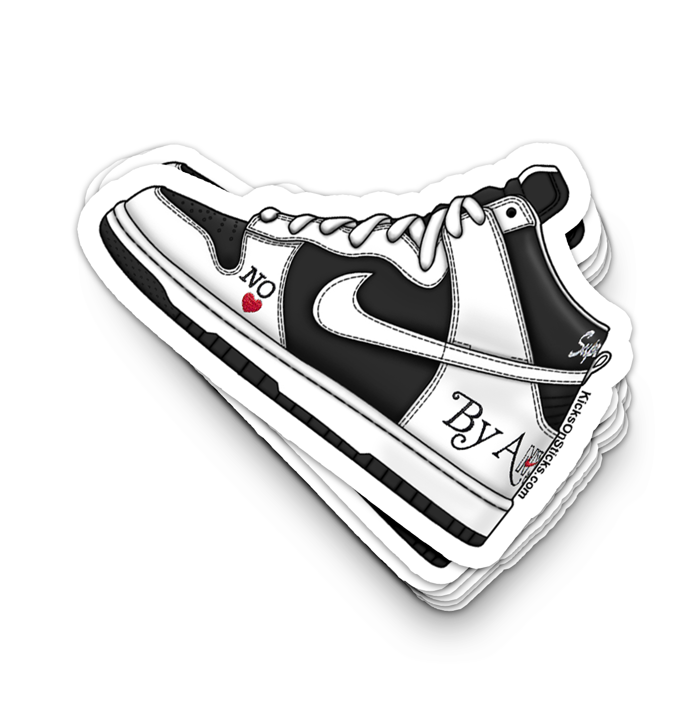 SB Dunk High "Supreme BAM White Black" Sneaker Sticker