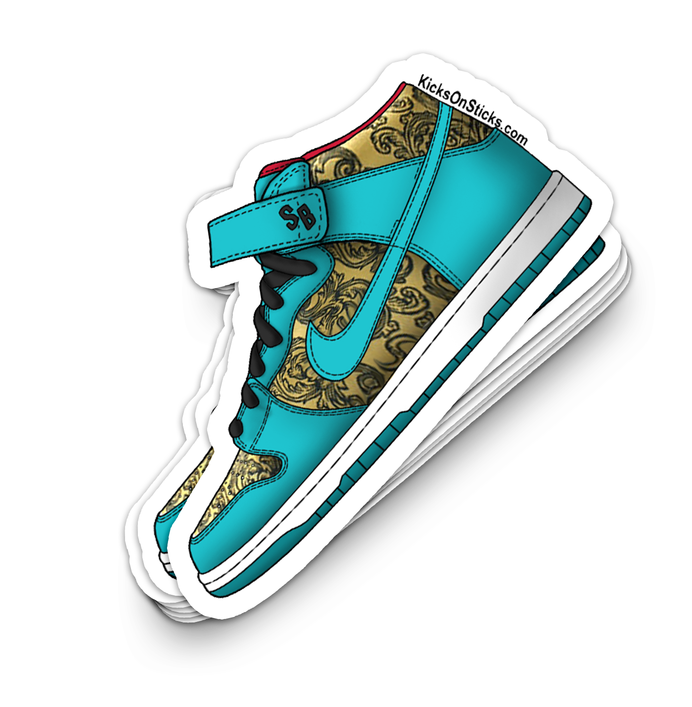 SB Dunk Mid "Peacock" Sneaker Sticker