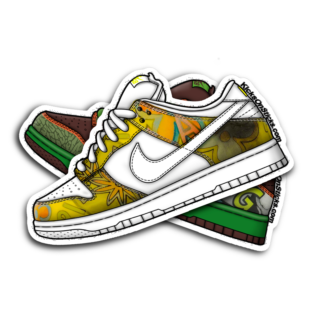 SB Dunk Low De La Soul White Sneaker Sticker