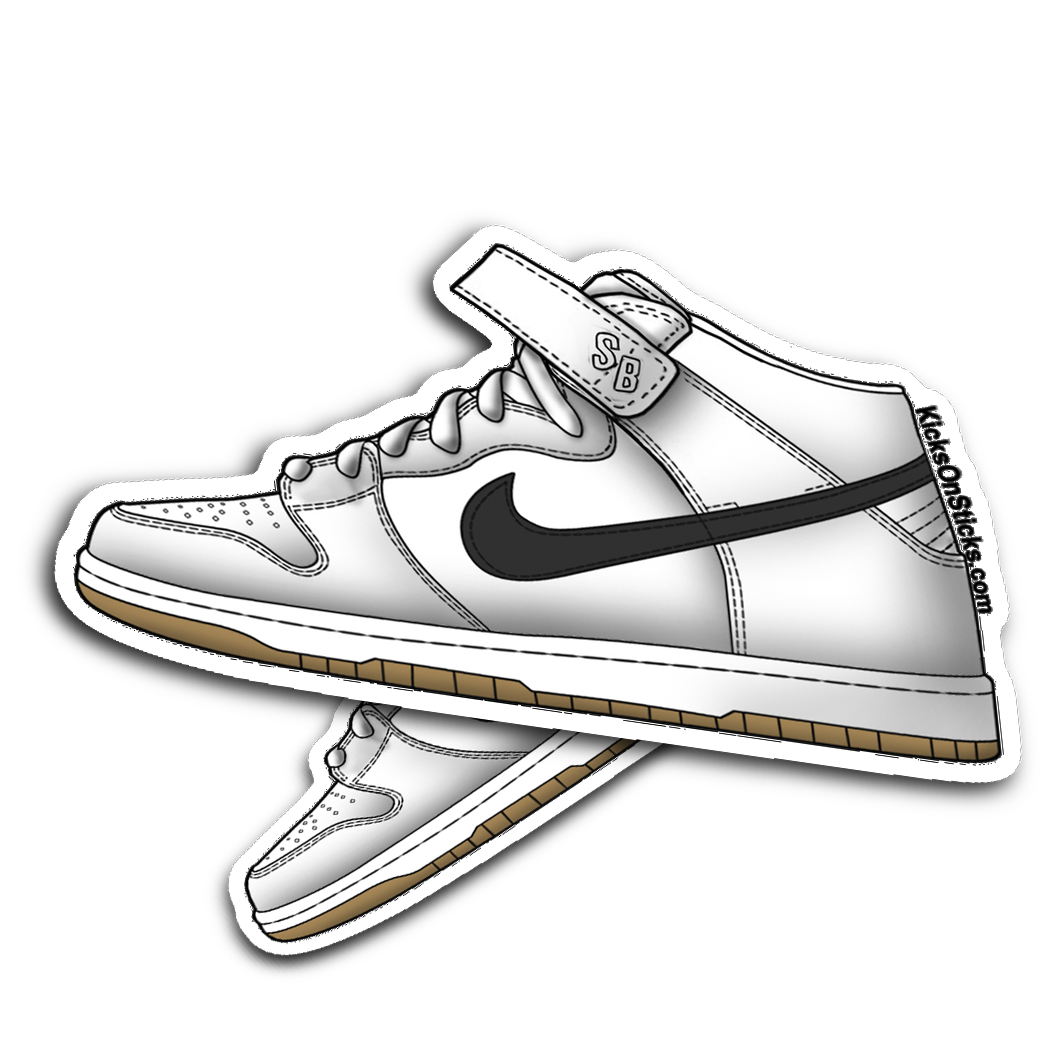 SB Dunk Mid Orange Label White Sneaker Sticker