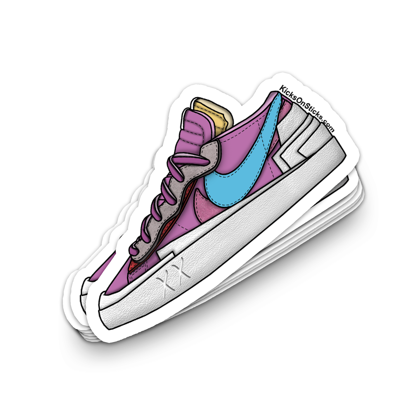 Sacai Blazer Low "KAWS Purple" Sneaker Sticker