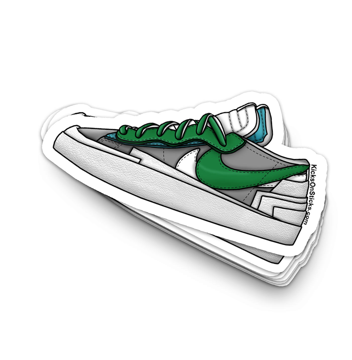 Sacai Blazer Low "Classic Green" Sneaker Sticker