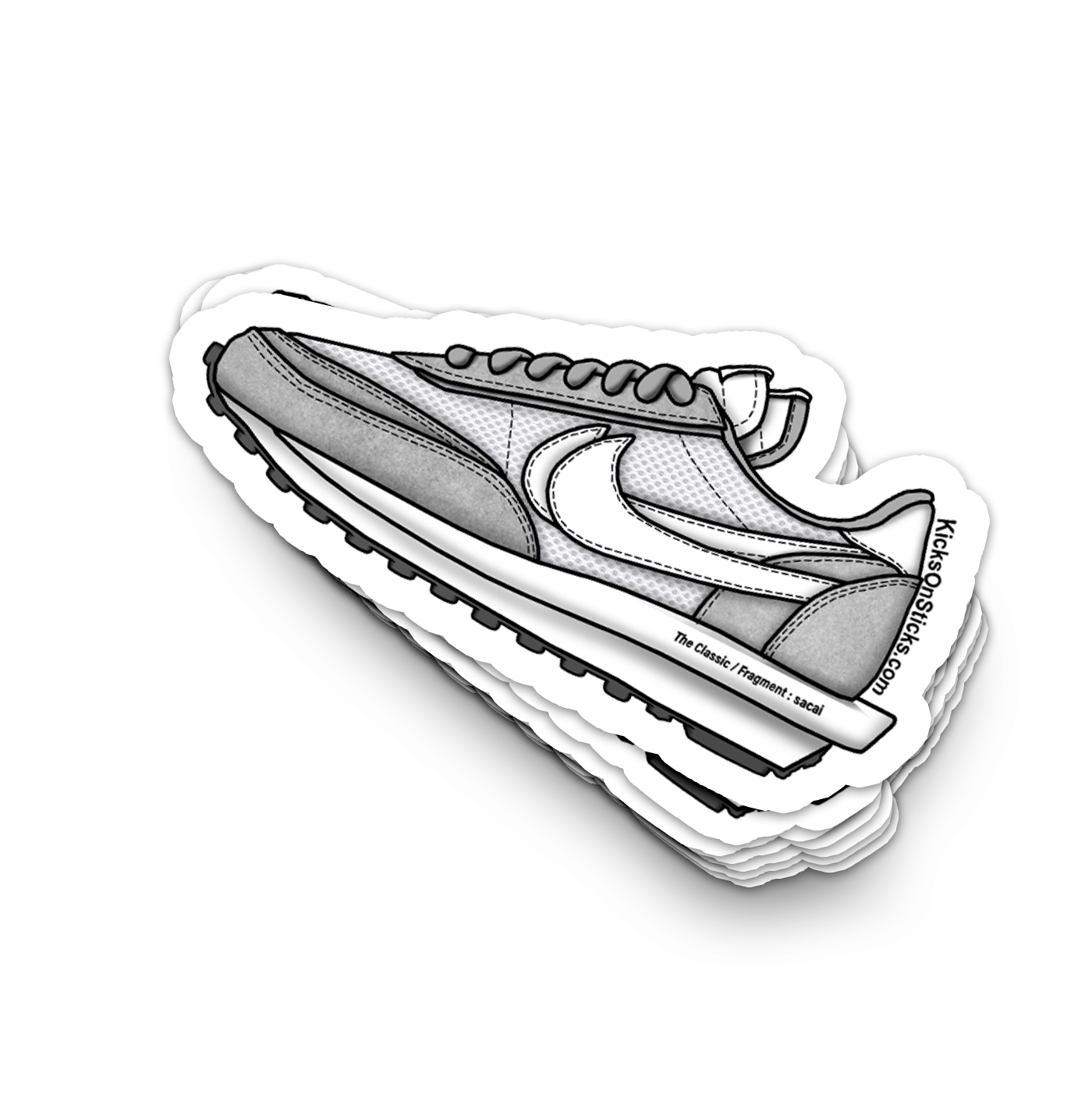 Sacai Waffle "Fragment Grey" Sneaker Sticker