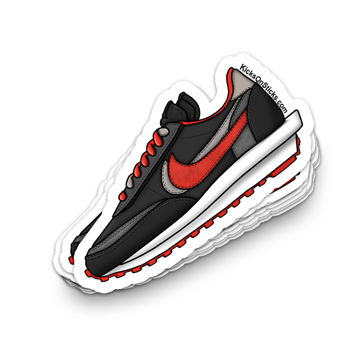 Sacai Waffle "Undercover Midnight Red" Sneaker Sticker