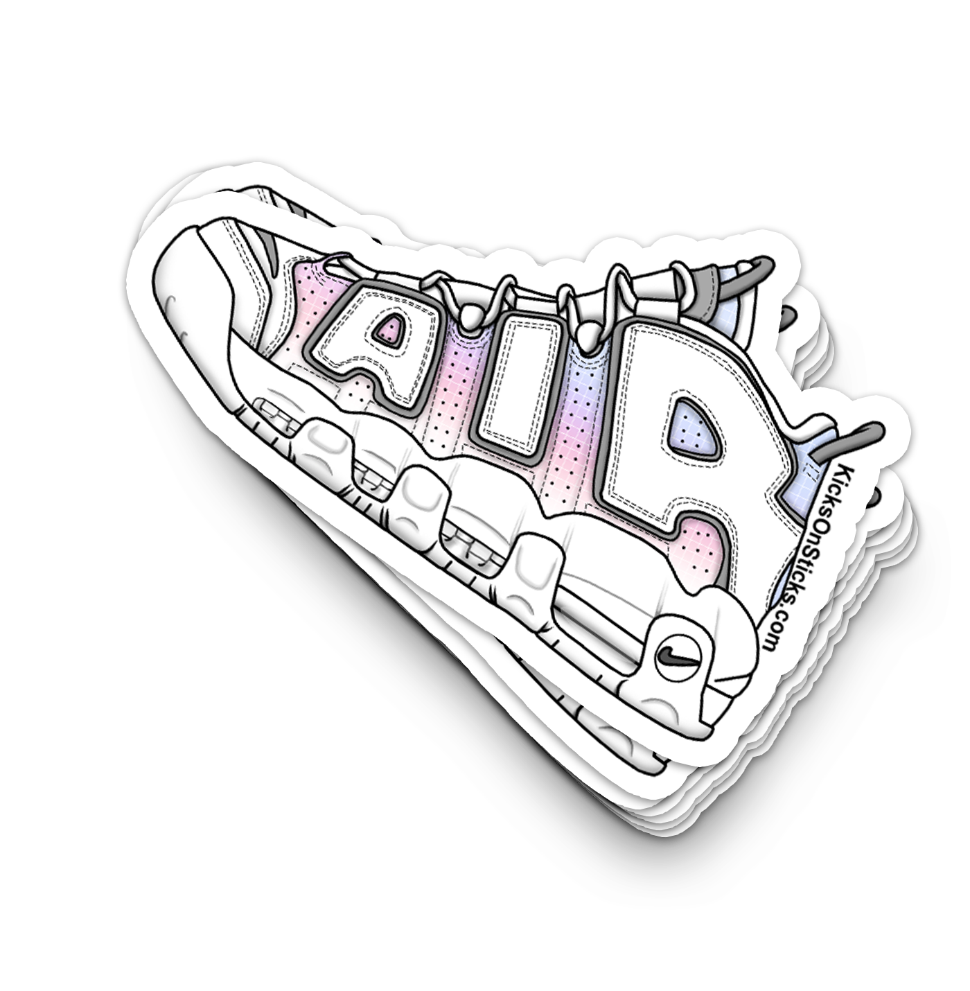 Uptempo "White Pink Purple" Sneaker Sticker