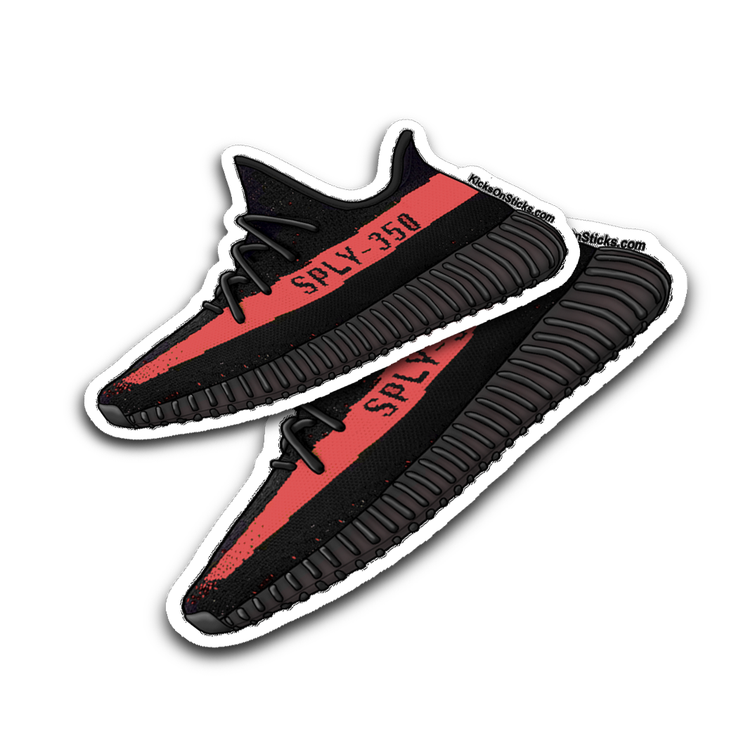 Yeezy 350 V2 "Black Red Stripe" Sneaker Sticker