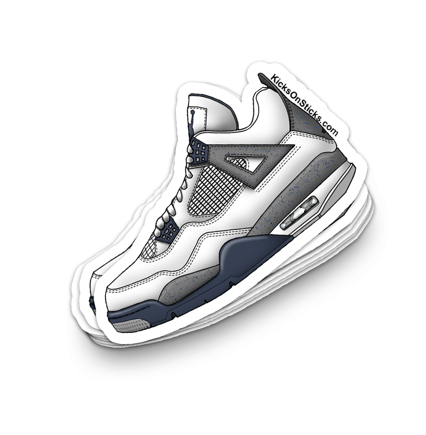Jordan 4 "Navy White Cement" Sneaker Sticker