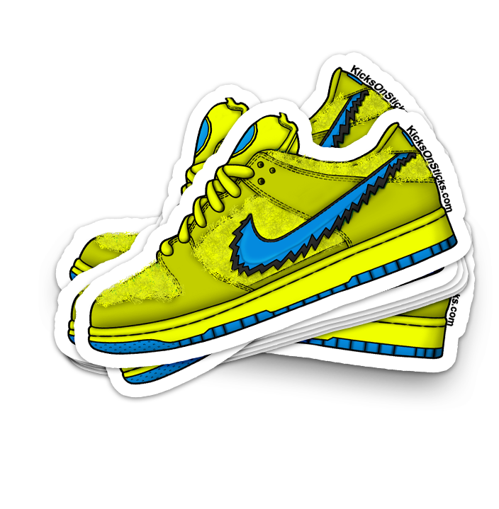 SB Dunk Low "Grateful Bear" Yellow Sneaker Sticker