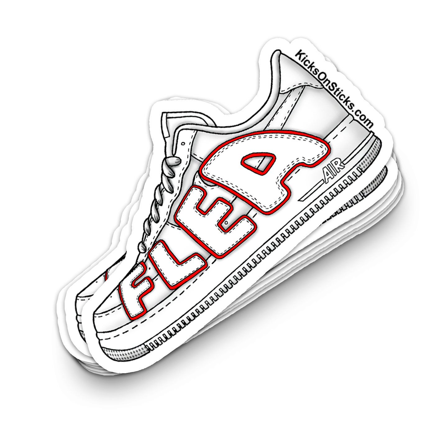 Air Force 1 Low "CPFM Flea White Red" Sneaker Sticker