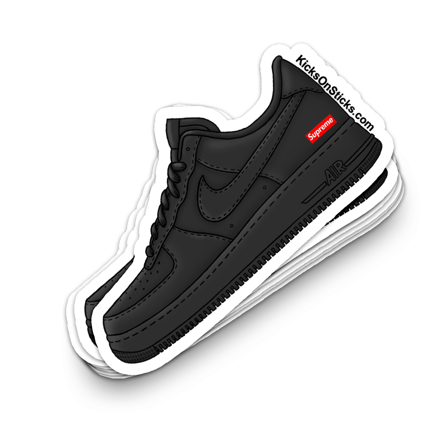 Air Force 1 Low "Supreme Black" Sneaker Sticker