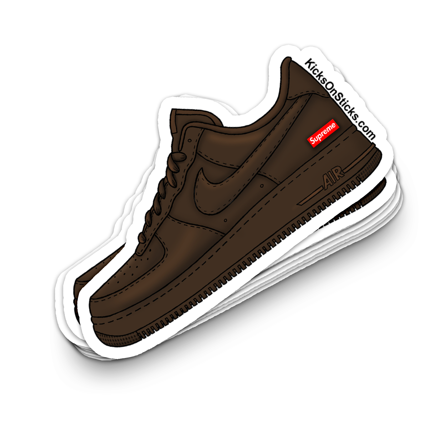 Air Force 1 Low "Supreme Brown" Sneaker Sticker