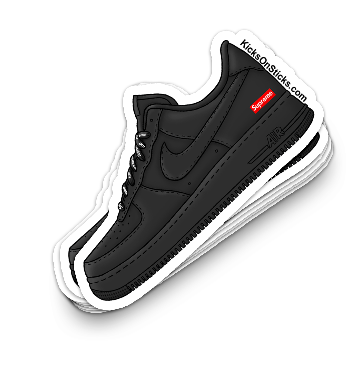 Air Force 1 Low "Supreme Black" Sneaker Sticker