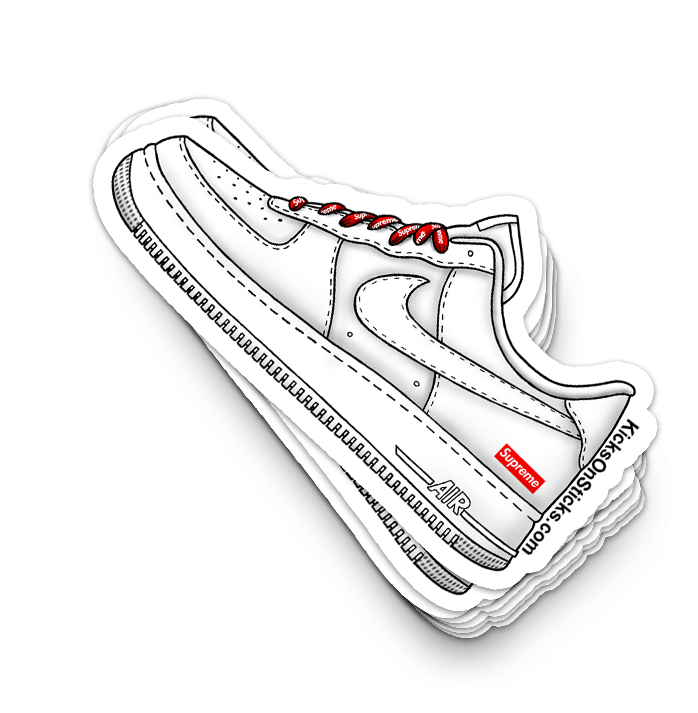 Air Force 1 Low "Supreme White" Sneaker Sticker