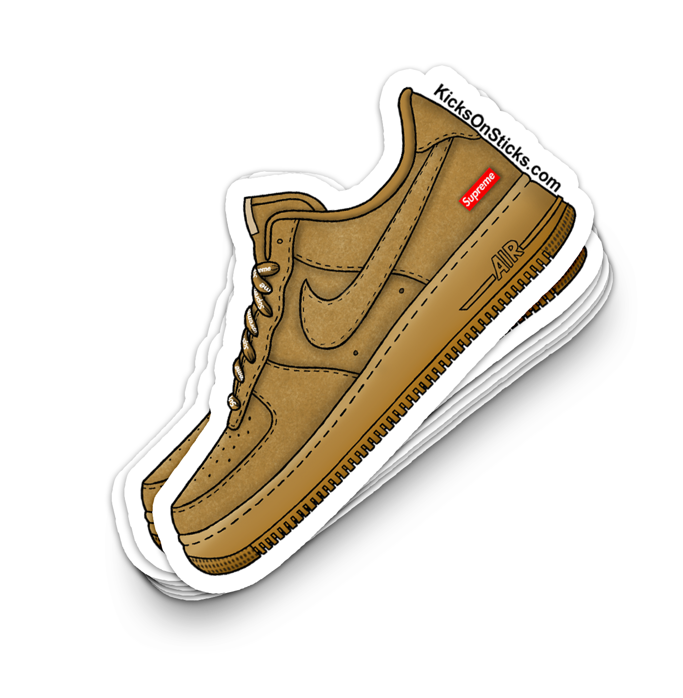 Air Force 1 Low "Supreme Wheat" Sneaker Sticker