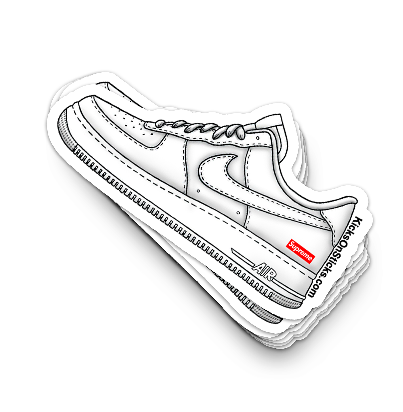 Air Force 1 Low "Supreme White" Sneaker Sticker