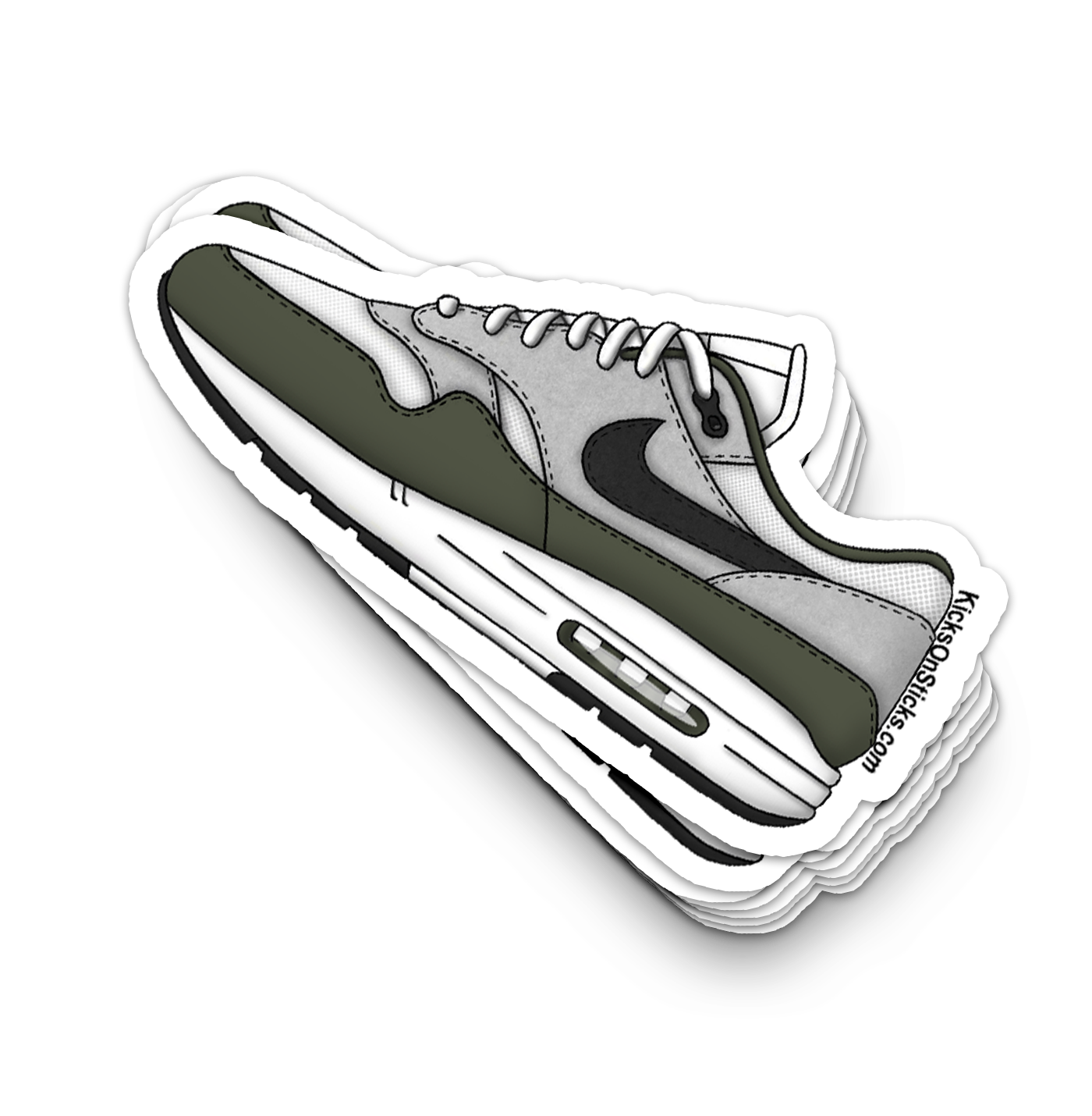 Air Max 1 "White Black Medium Olive" Sneaker Sticker