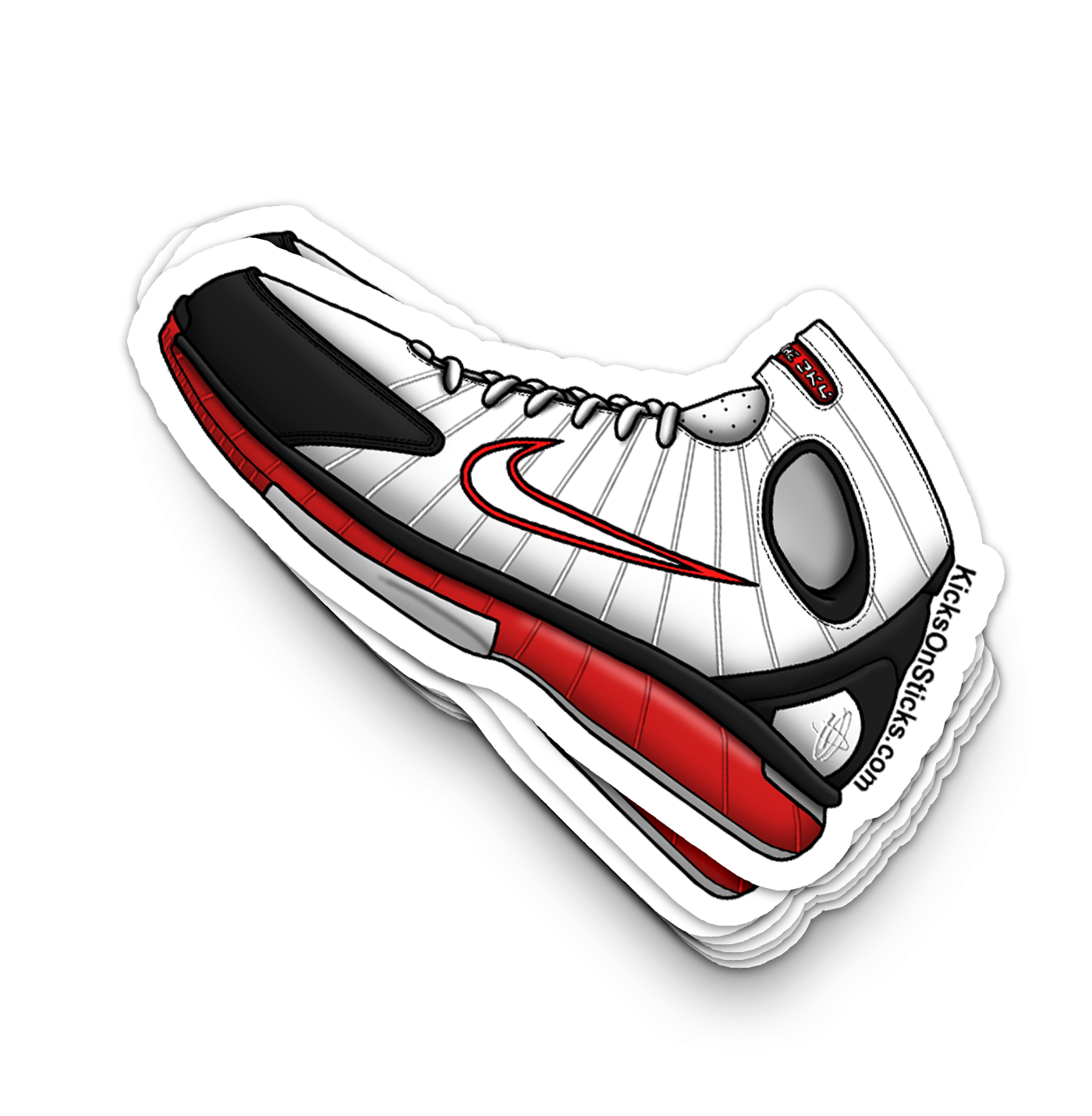 Air Zoom Huarache 2K4 "White Varsity Red" Sneaker Sticker