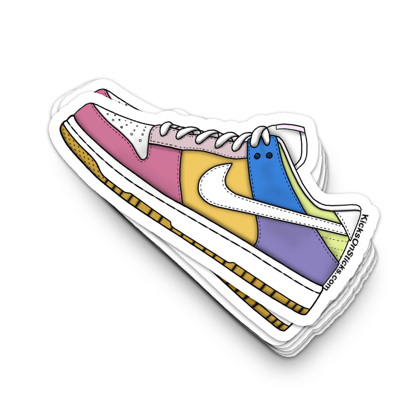 Dunk Low "Sail Multicolor" Sneaker Sticker