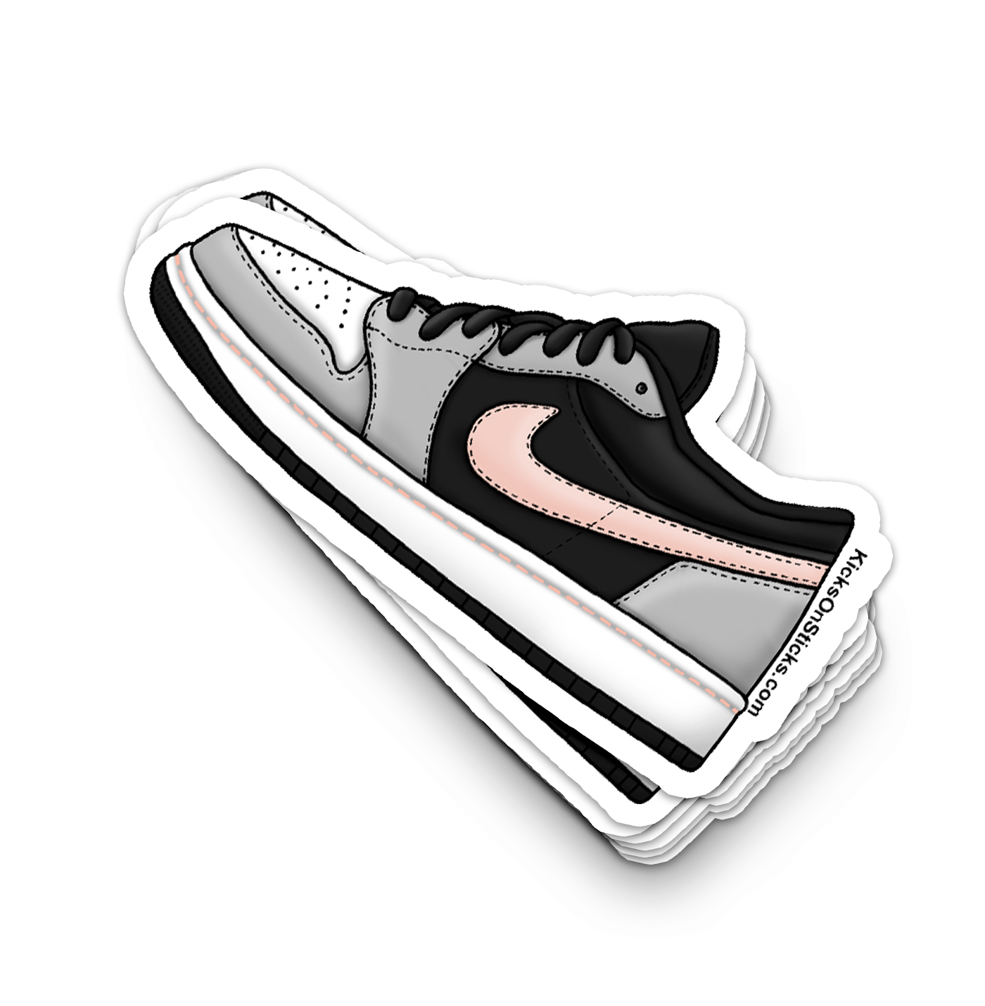 Jordan 1 Low "Black Bleached Coral Grey Fog" Sneaker Sticker