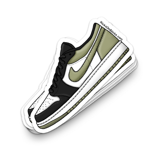 Jordan 1 Low "Black Toe Medium Olive" Sneaker Sticker
