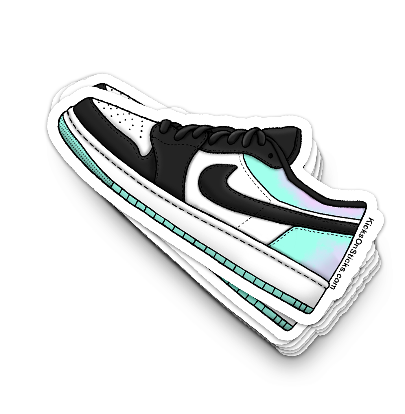 Jordan 1 Low "Black Toe Tie Die" Sneaker Sticker