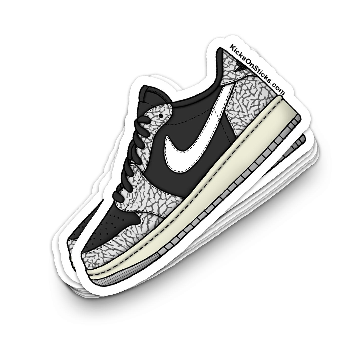 Jordan 1 Low "Cement" Sneaker Sticker