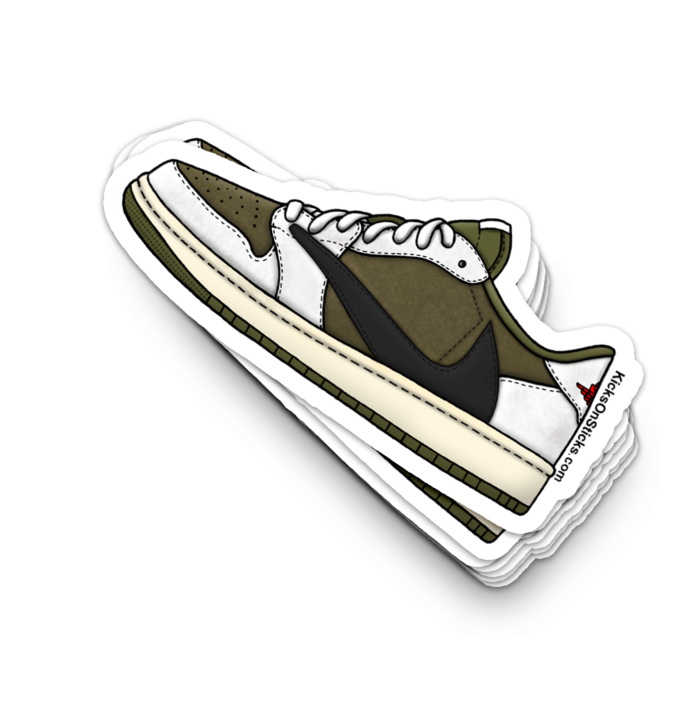 Jordan 1 Low "Travis Scott Reverse Olive" Sneaker Sticker