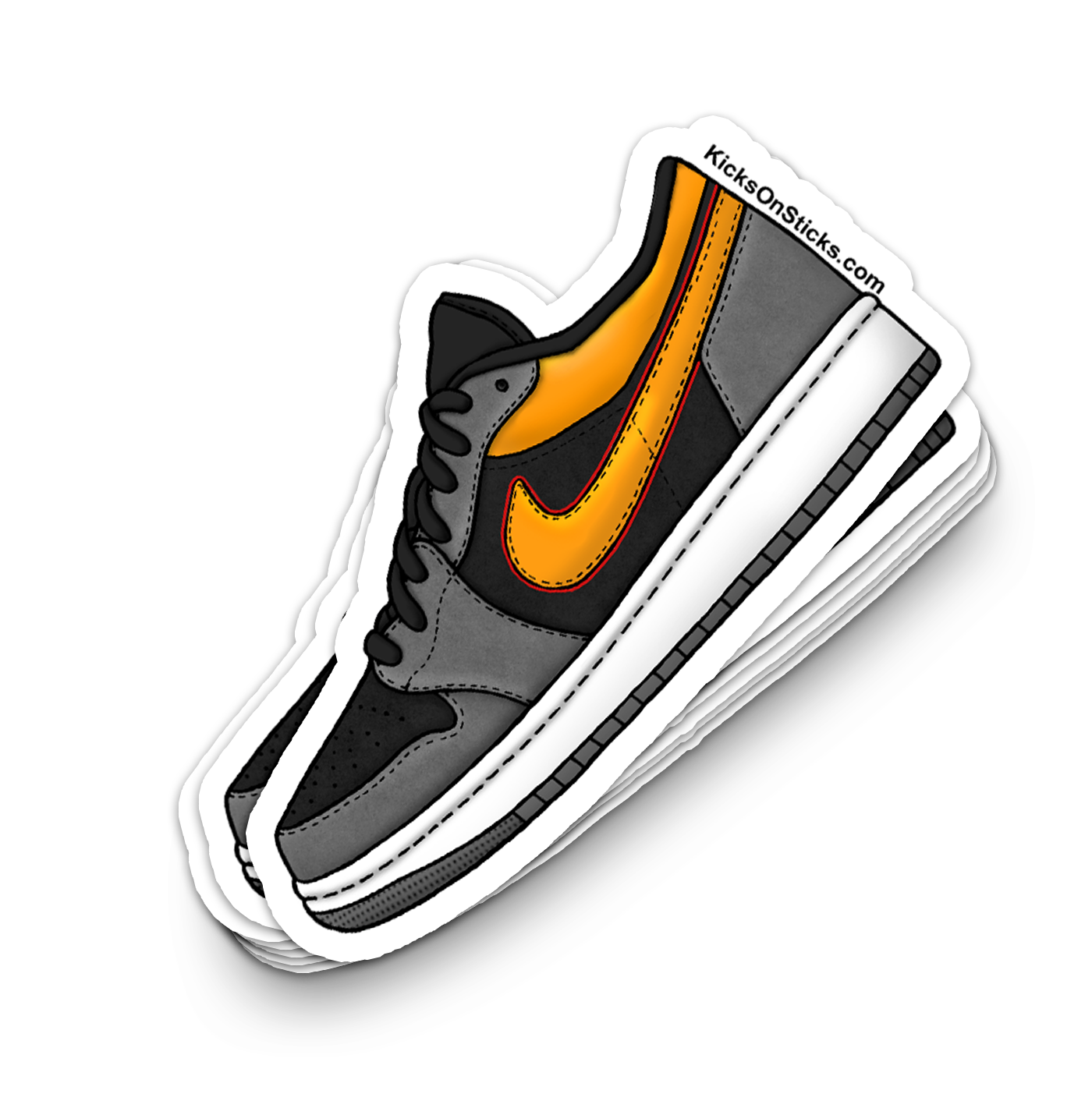 Jordan 1 Low "Vivid Orange Graphite" Sneaker Sticker