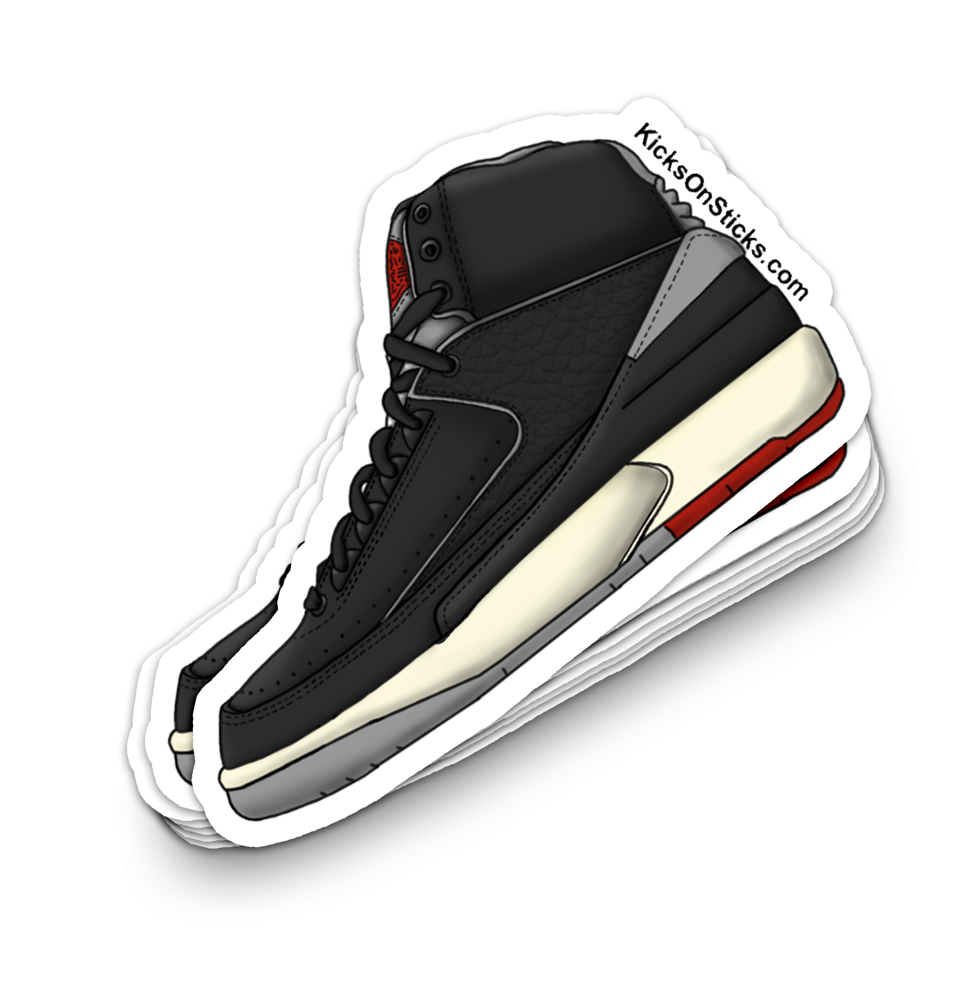 Jordan 2 "Black Cement" Sneaker Sticker