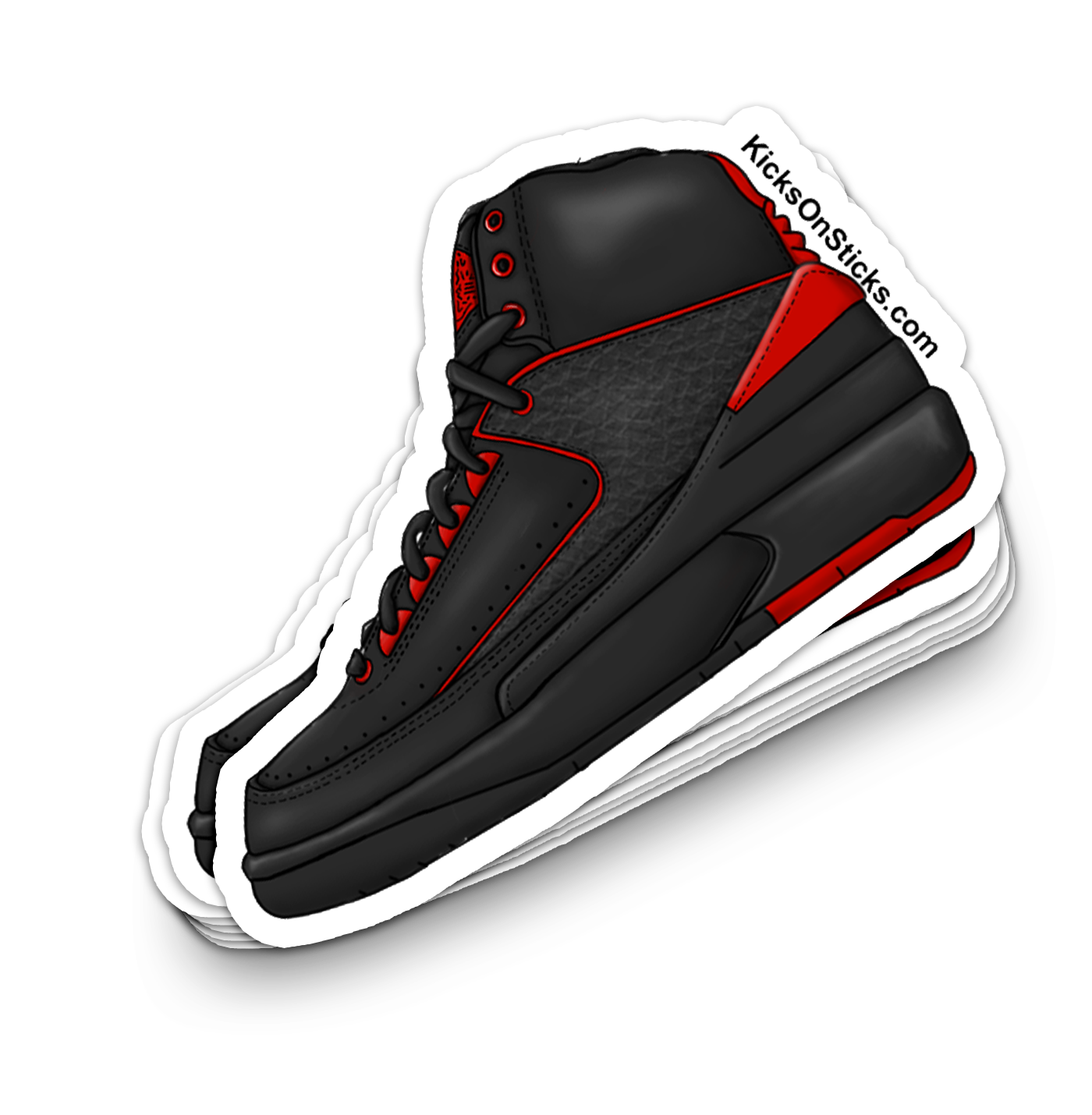 Jordan 2 "Black Red" Sneaker Sticker