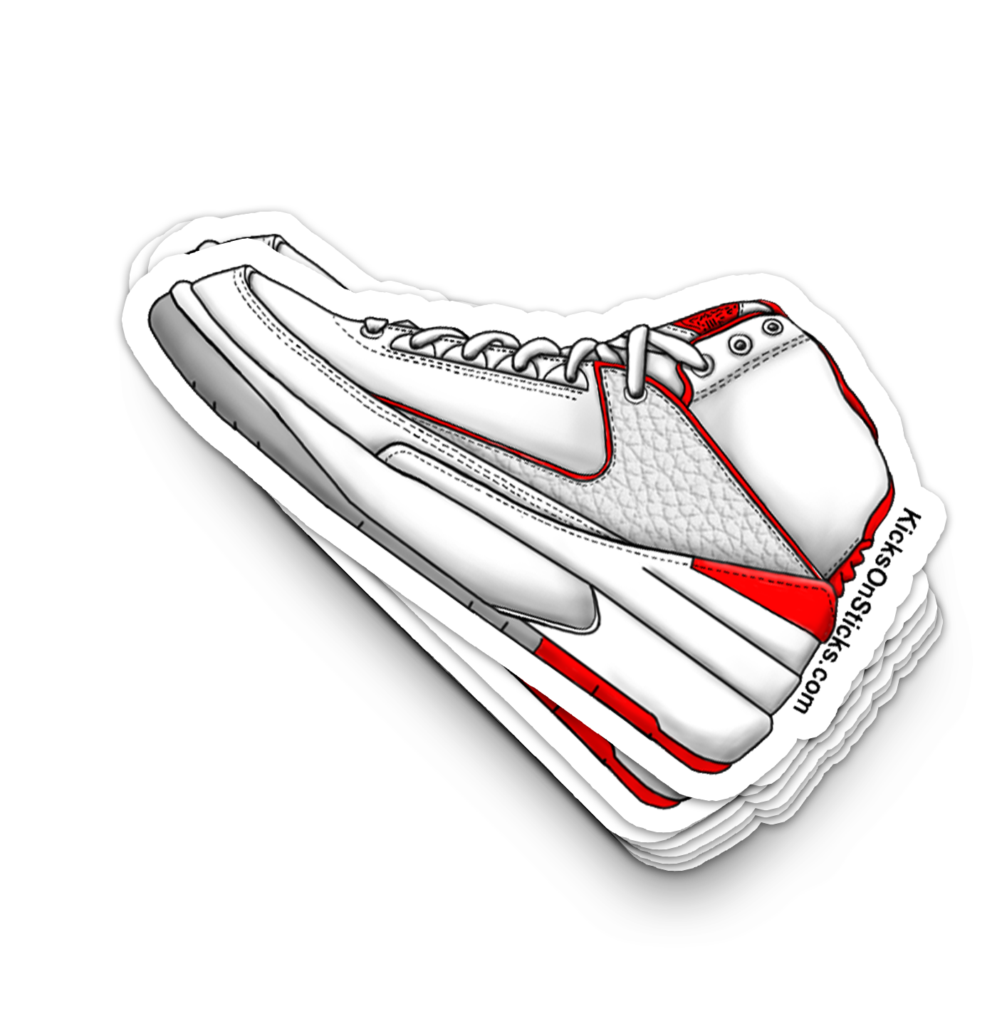 Jordan 2 "White/Red" Sneaker Sticker