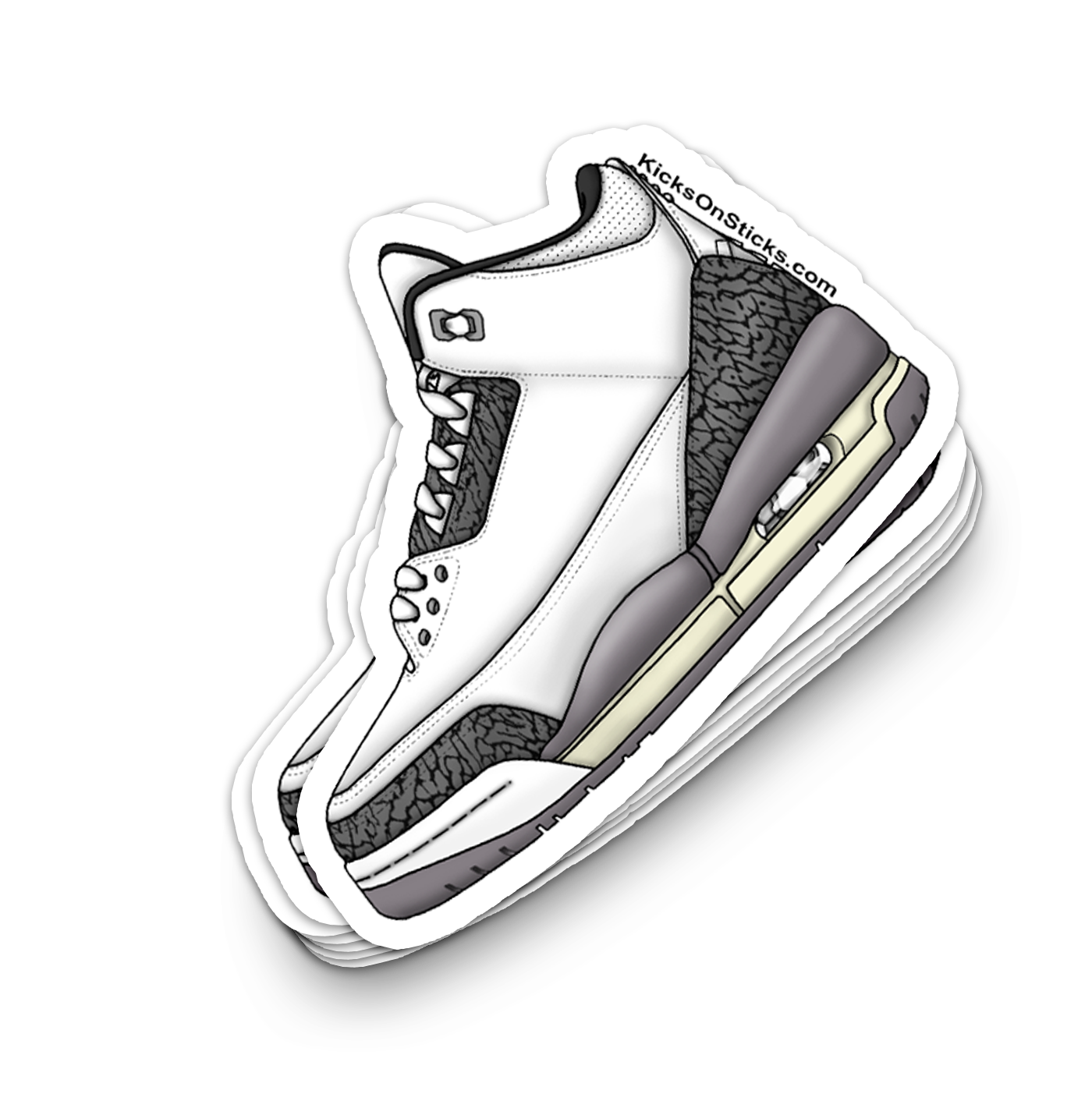 Jordan 3 "Cement Grey 2024" Sneaker Sticker