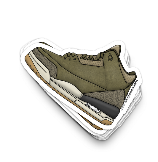Jordan 3 "Family Affair Medium Olive" Sneaker Sticker