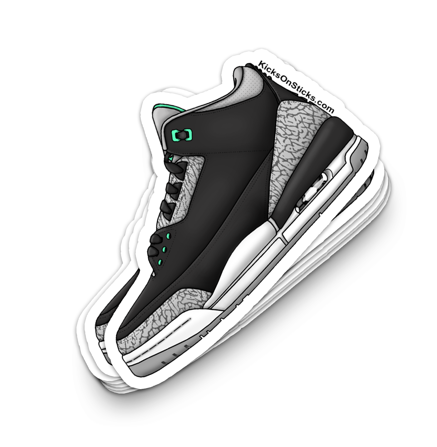 Jordan 3 "Green Glow" Sneaker Sticker
