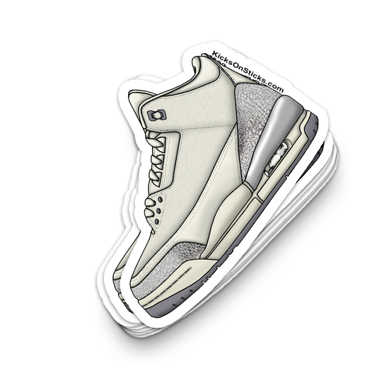 Jordan 3 "Sail Metallic Silver" Sneaker Sticker